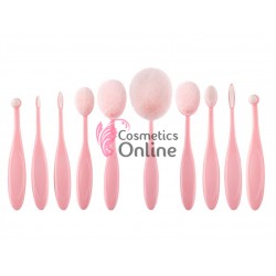 Pensule de Make-up 10 bucati Amelie ovale Pink Profesionale